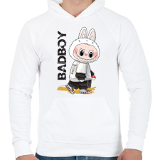 PRINTFASHION labubu-seeklogo - Férfi kapucnis pulóver - Fehér férfi pulóver, kardigán