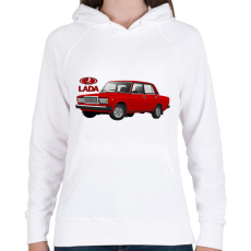 PRINTFASHION Lada 1500 - Női kapucnis pulóver - Fehér
