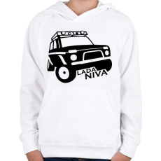 PRINTFASHION Lada Niva - Gyerek kapucnis pulóver - Fehér