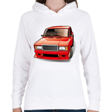 PRINTFASHION Lada - Női kapucnis pulóver - Fehér női pulóver, kardigán