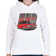PRINTFASHION Lada - Női kapucnis pulóver - Fehér
