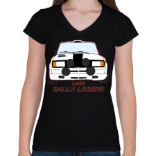 PRINTFASHION Lada rally legend - Női V-nyakú póló - Fekete női póló