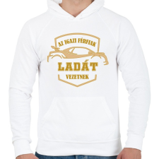 PRINTFASHION Ladás sofőr - Férfi kapucnis pulóver - Fehér férfi pulóver, kardigán