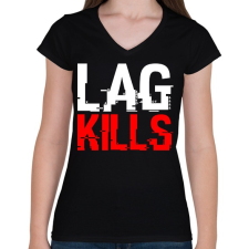 PRINTFASHION Lag Kills - Női V-nyakú póló - Fekete női póló