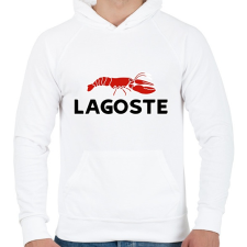 PRINTFASHION Lagoste - Férfi kapucnis pulóver - Fehér férfi pulóver, kardigán