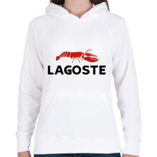 PRINTFASHION Lagoste - Női kapucnis pulóver - Fehér női pulóver, kardigán