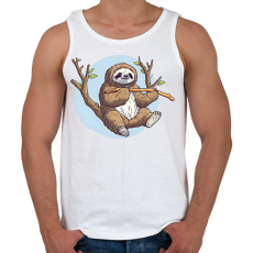 PRINTFASHION Lajhár a fán - Férfi atléta - Fehér