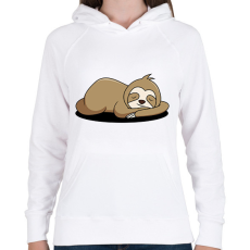 PRINTFASHION Lajhár alszik - Női kapucnis pulóver - Fehér