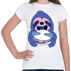 PRINTFASHION Lajhár burgerrel - Női póló - Fehér