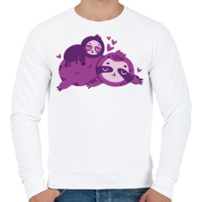 PRINTFASHION Lajhár család - Férfi pulóver - Fehér férfi pulóver, kardigán