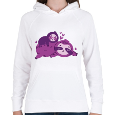 PRINTFASHION Lajhár család - Női kapucnis pulóver - Fehér női pulóver, kardigán