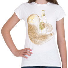 PRINTFASHION Lajhár és sör - Női póló - Fehér női póló