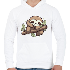 PRINTFASHION Lajhár  - Férfi kapucnis pulóver - Fehér