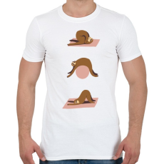 PRINTFASHION Lajhár jóga - Férfi póló - Fehér