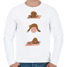 PRINTFASHION Lajhár jóga - Férfi pulóver - Fehér