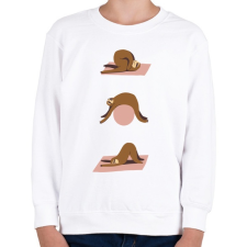 PRINTFASHION Lajhár jóga - Gyerek pulóver - Fehér gyerek pulóver, kardigán