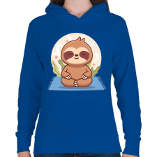 PRINTFASHION Lajhár jóga - Női kapucnis pulóver - Királykék női pulóver, kardigán