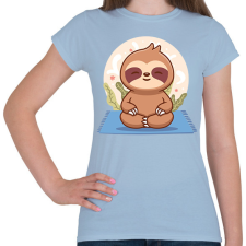 PRINTFASHION Lajhár jóga - Női póló - Világoskék női póló