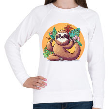 PRINTFASHION Lajhár jóga - Női pulóver - Fehér női pulóver, kardigán