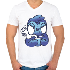 PRINTFASHION Lajhár kávéval - Férfi V-nyakú póló - Fehér férfi póló