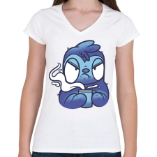 PRINTFASHION Lajhár kávéval - Női V-nyakú póló - Fehér női póló