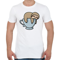 PRINTFASHION Lajhár kávézik  - Férfi póló - Fehér