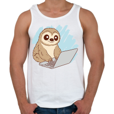 PRINTFASHION Lajhár laptoppal - Férfi atléta - Fehér atléta, trikó