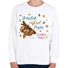 PRINTFASHION Lajhár lógás - gyerek - Gyerek pulóver - Fehér
