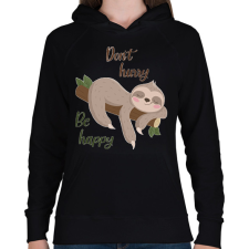 PRINTFASHION Lajhár  - Női kapucnis pulóver - Fekete női pulóver, kardigán