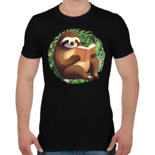 PRINTFASHION Lajhár olvas - Férfi póló - Fekete férfi póló