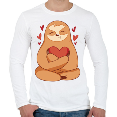 PRINTFASHION Lajhár szívvel - Férfi hosszú ujjú póló - Fehér