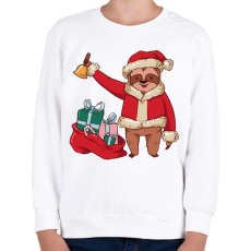 PRINTFASHION Lajhár télapó - Gyerek pulóver - Fehér