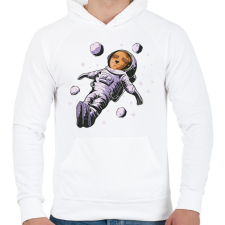 PRINTFASHION Lajhár űrhajós - Férfi kapucnis pulóver - Fehér női pulóver, kardigán