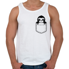 PRINTFASHION Lajhár zsebben - Férfi atléta - Fehér atléta, trikó