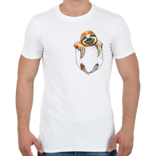 PRINTFASHION Lajhár zsebben - Férfi póló - Fehér férfi póló