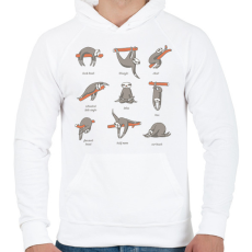 PRINTFASHION Lajháros jóga - Férfi kapucnis pulóver - Fehér