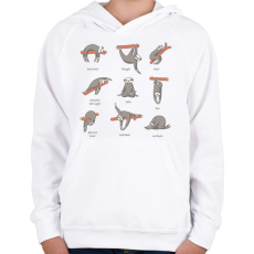 PRINTFASHION Lajháros jóga - Gyerek kapucnis pulóver - Fehér
