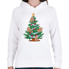 PRINTFASHION Lajháros Karácsonyfa - Női kapucnis pulóver - Fehér