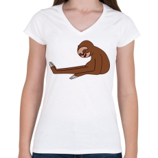 PRINTFASHION Lajhi - Női V-nyakú póló - Fehér