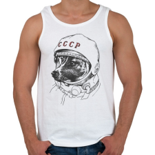 PRINTFASHION Lajka a ez első kutya az űrben - Férfi atléta - Fehér atléta, trikó