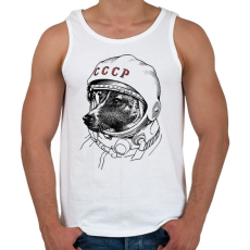PRINTFASHION Lajka - Férfi atléta - Fehér