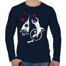 PRINTFASHION lajka kutya - Férfi hosszú ujjú póló - Sötétkék