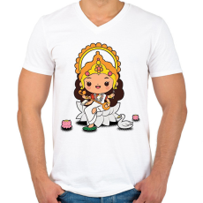 PRINTFASHION lakshmi04 - Férfi V-nyakú póló - Fehér