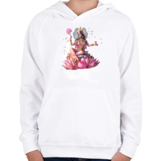 PRINTFASHION lakshmi08 - Gyerek kapucnis pulóver - Fehér