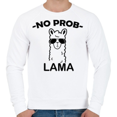 PRINTFASHION Láma  - Férfi pulóver - Fehér