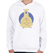 PRINTFASHION Láma GURU - Gyerek kapucnis pulóver - Fehér gyerek pulóver, kardigán