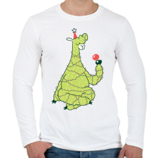 PRINTFASHION Láma karácsonyfa - Férfi hosszú ujjú póló - Fehér