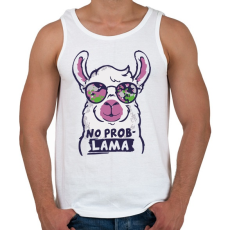 PRINTFASHION Láma - no problama - Férfi atléta - Fehér