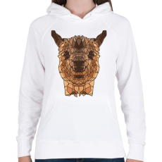 PRINTFASHION Láma - Női kapucnis pulóver - Fehér