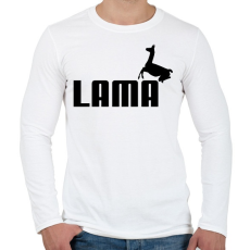 PRINTFASHION Lama Puma paródia - Férfi hosszú ujjú póló - Fehér